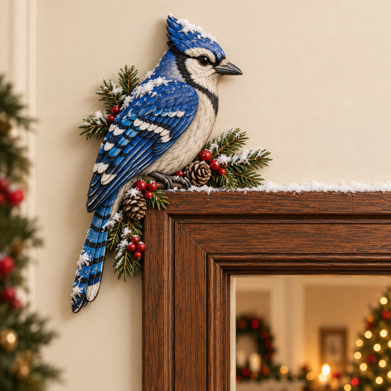🎄 Winter Birds Christmas Door Topper
