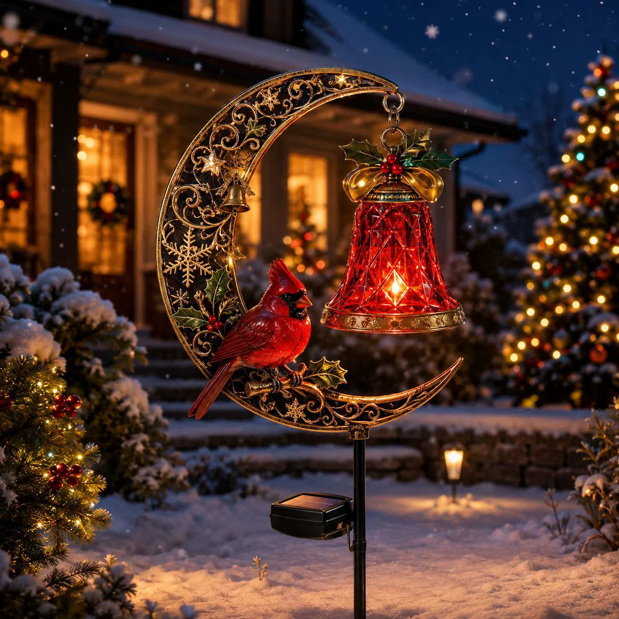 🔥LAST DAY 70% OFF  -Solar Christmas Crescent Garden Light 🎄✨
