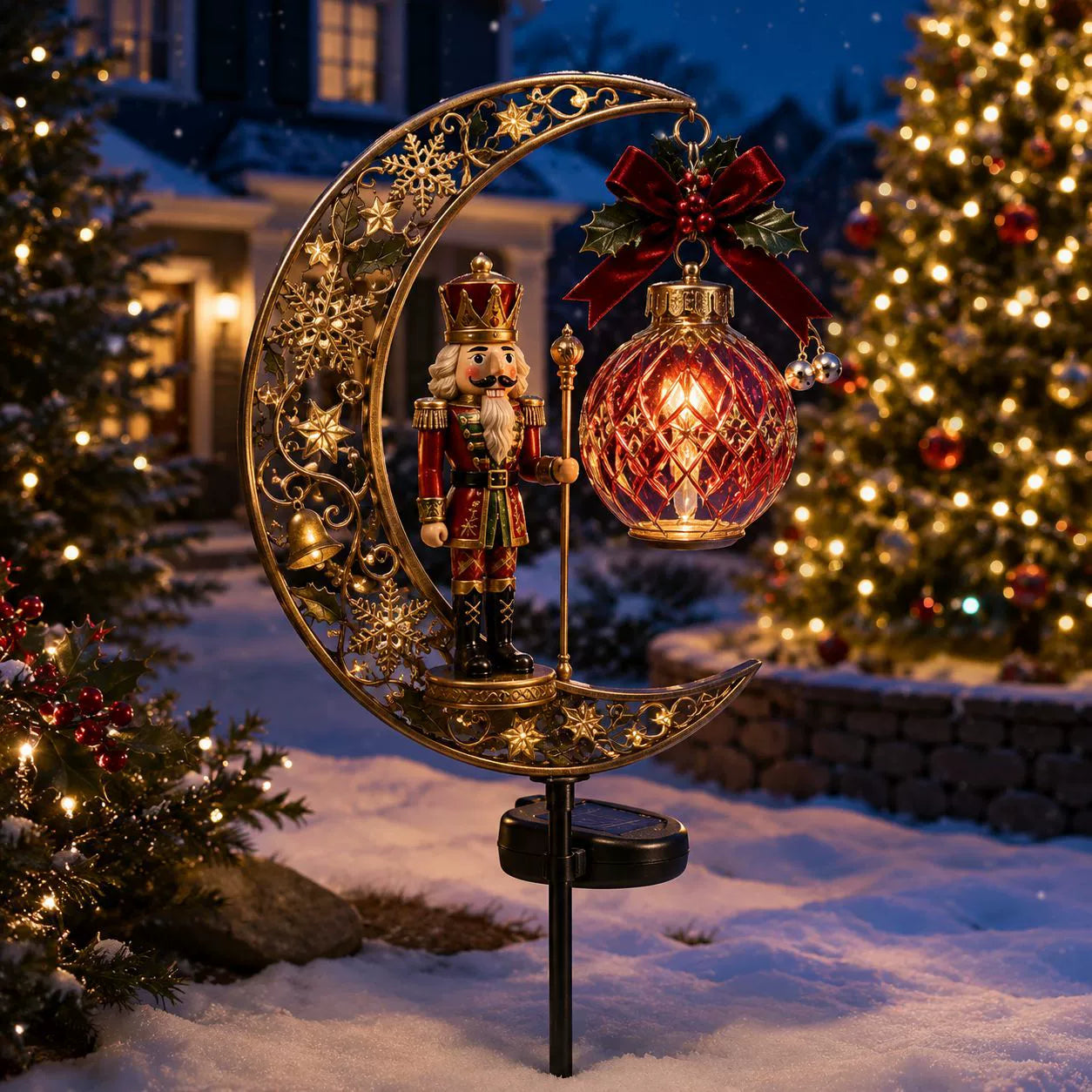 🔥LAST DAY 70% OFF  -Solar Christmas Crescent Garden Light 🎄✨
