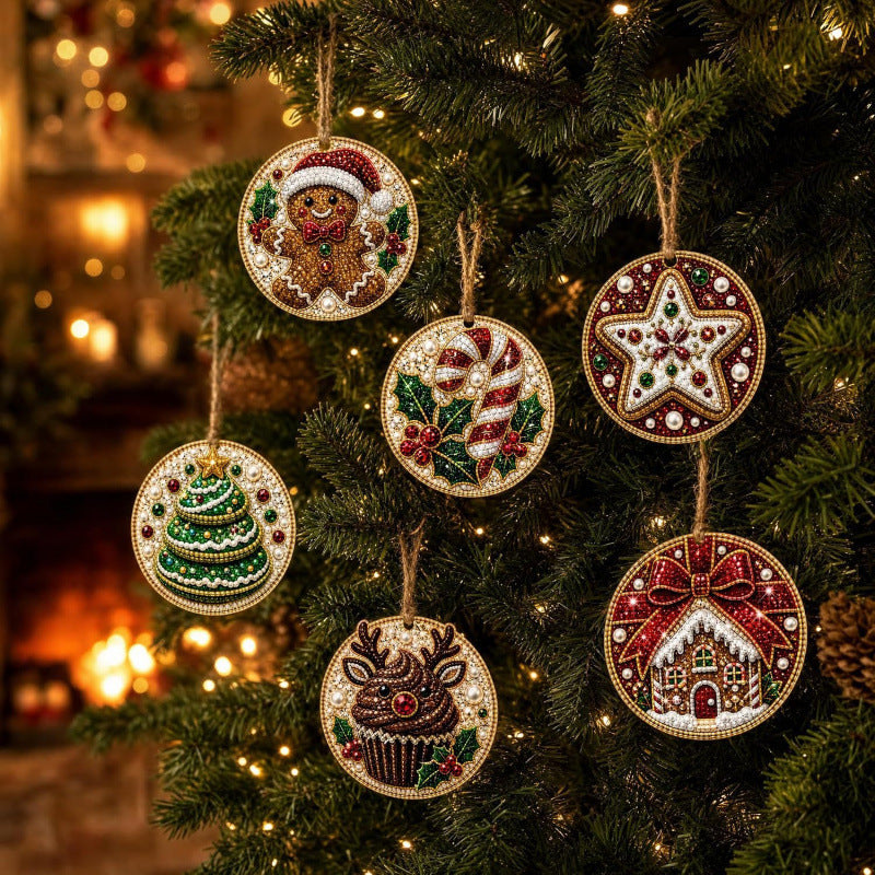 🔥Last Day70% OFF-6 pcs Classic Xmas Pearl Art Diamond Painting Pendant