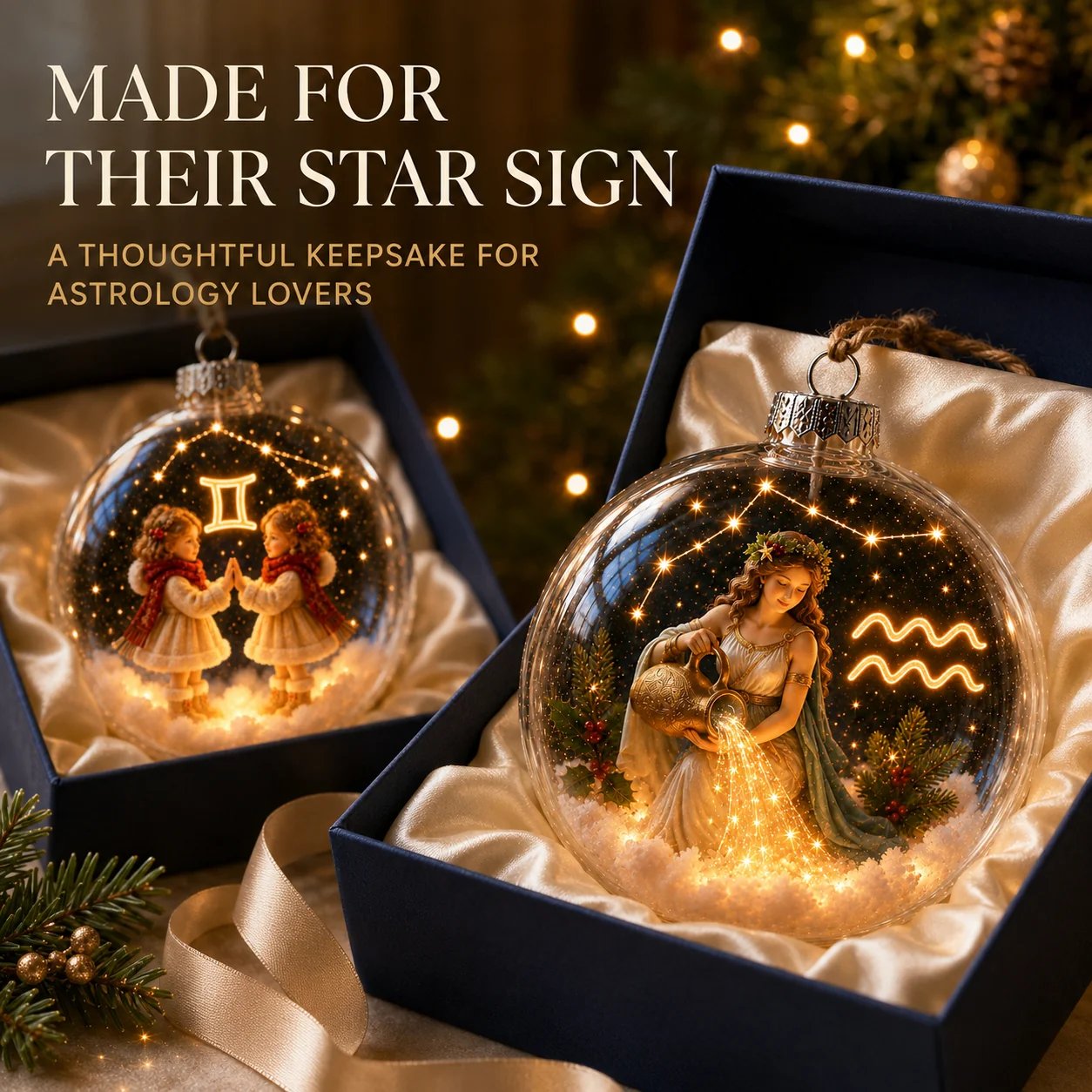 ⏳ Last Day 70% OFF – ✨ Lighted Zodiac Christmas Ornament | 12 Astrology-Inspired Designs with Warm Golden Glow, Constellation Details & Personalized Star Sign Style 🎄