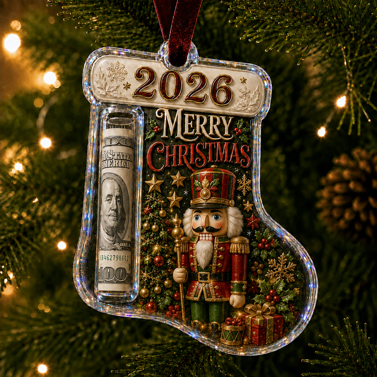 🎁 Last Day70% OFF-Cash Clip Christmas Tree Ornament – Novelty Holiday Money Gift Clip | 10 Festive Styles