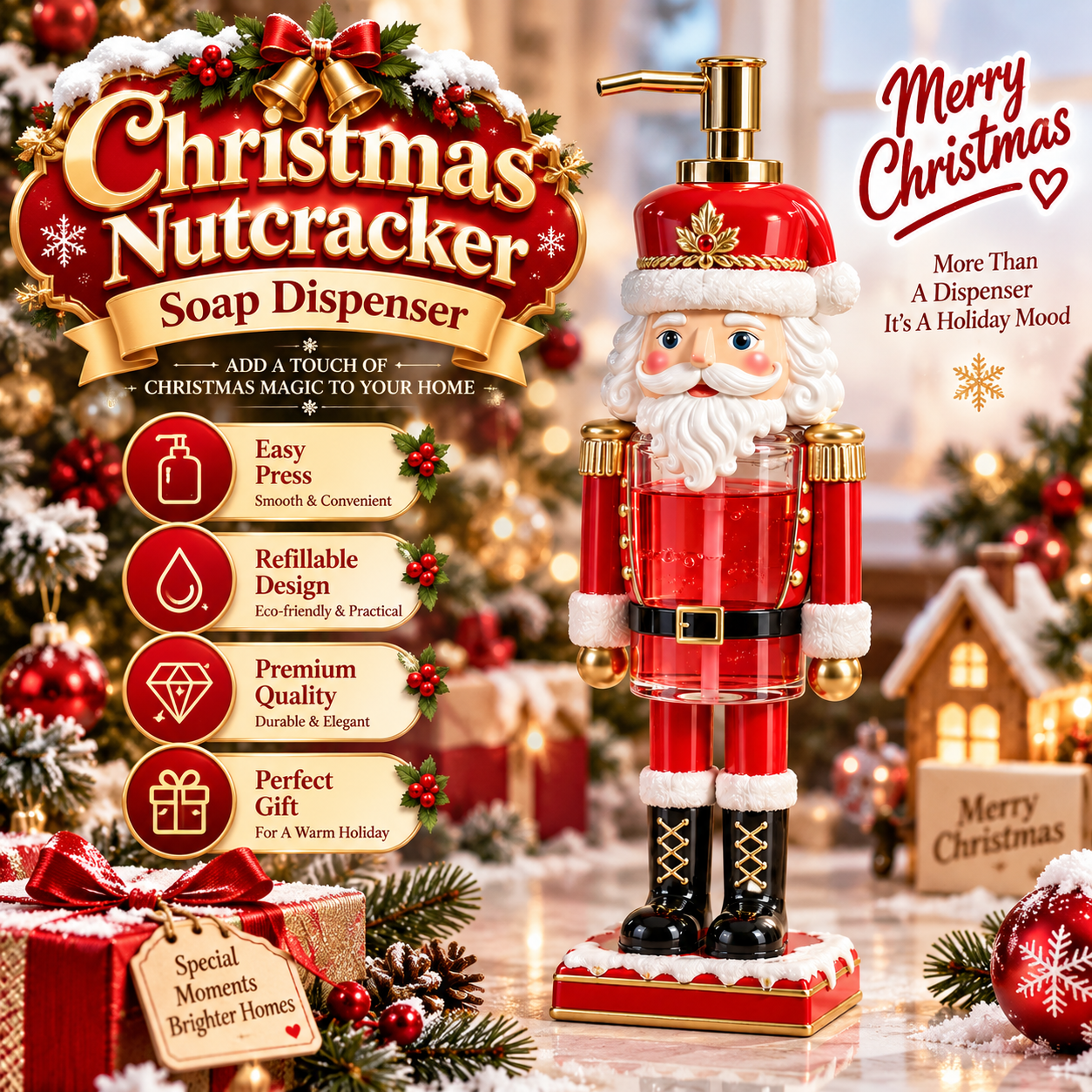 🎄 Christmas Nutcracker Soap Dispenser