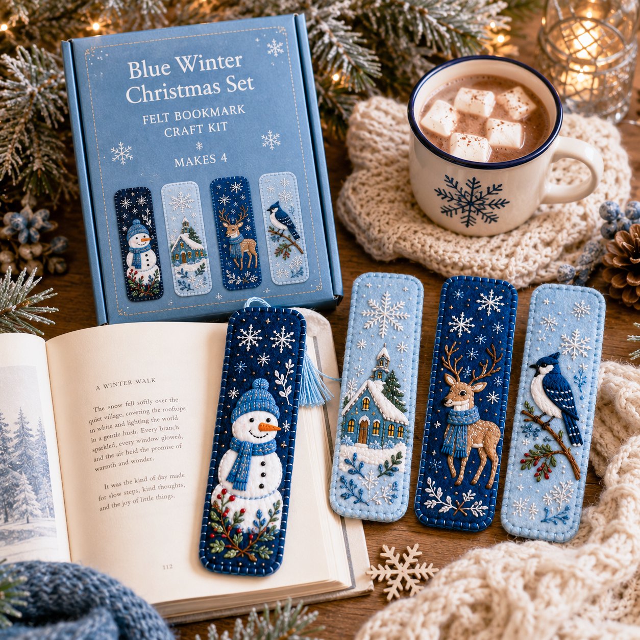 🎄 🔥 Last Day70% OFF-DIY Felt Embroidery Bookmark Kit(4PCS)