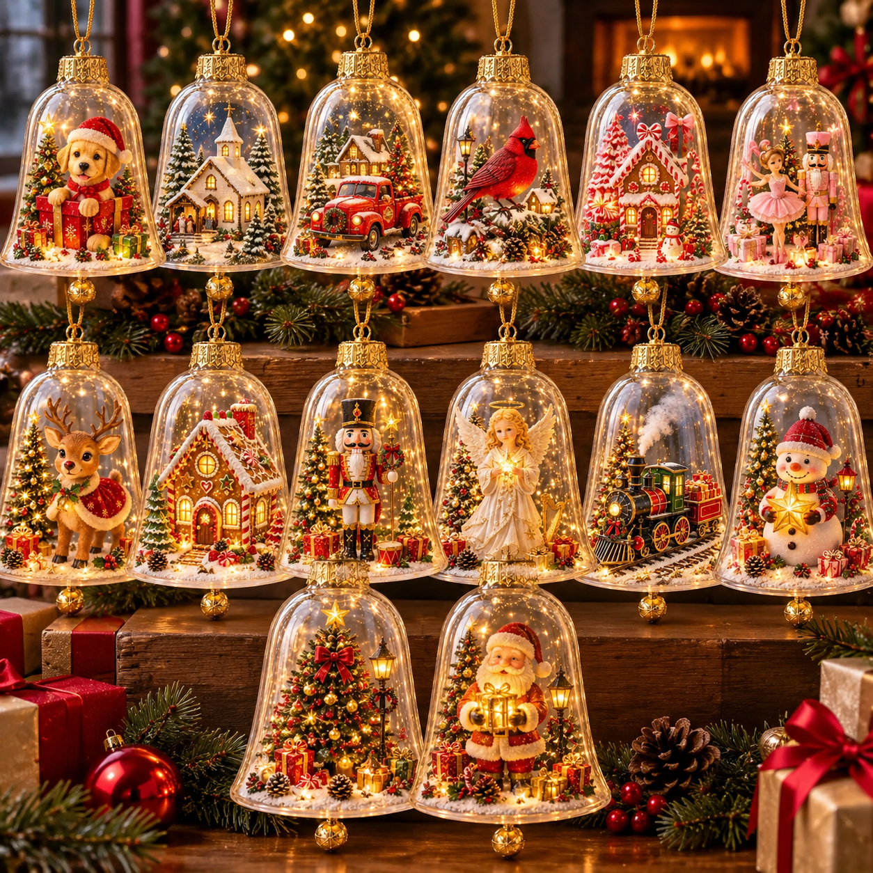 ✨🎄 Leuchtende Weihnachtsdeko mit warmem Licht – festliche Weihnachtswelt fur Tisch, Regal & Fensterbank