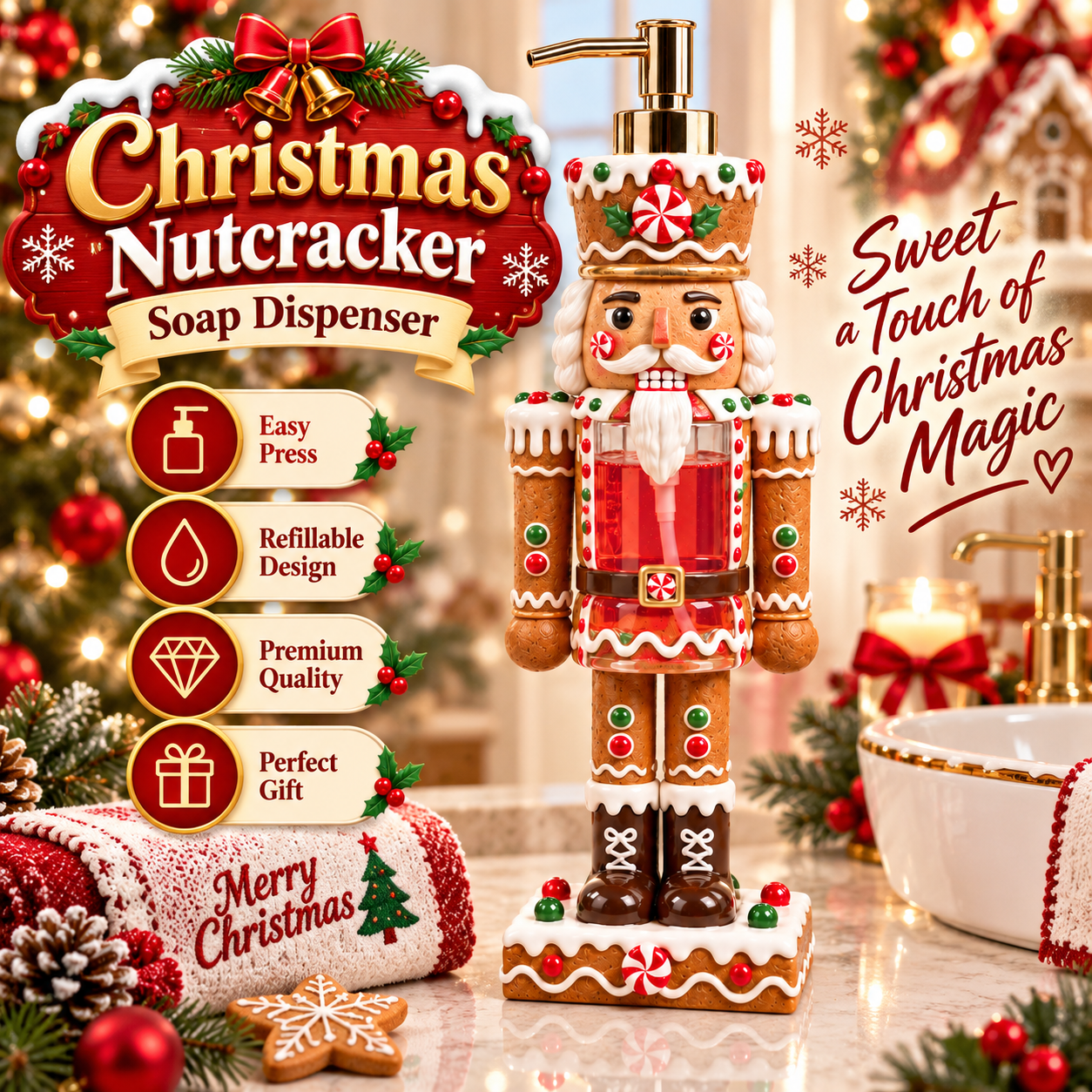 🎄 Christmas Nutcracker Soap Dispenser