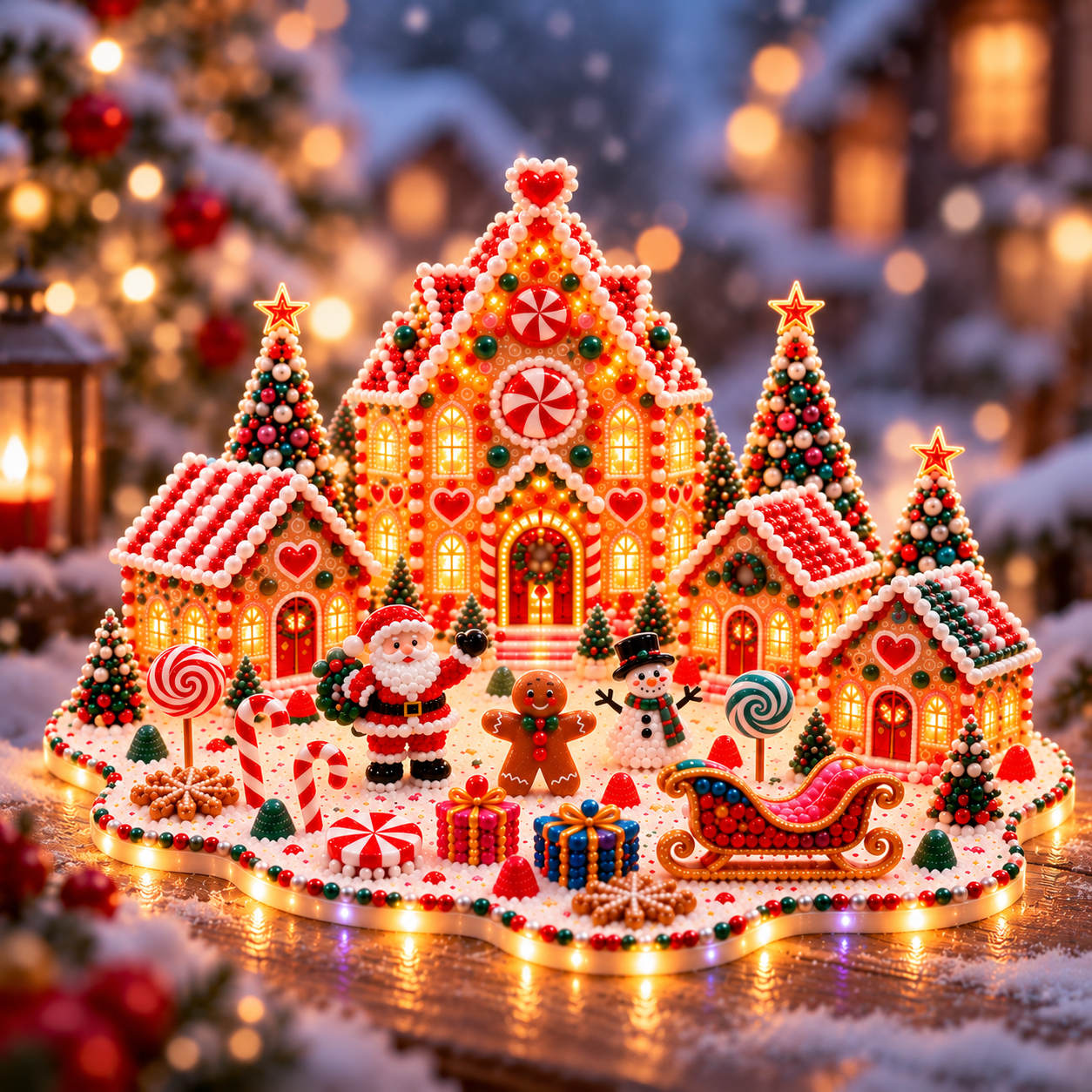 🔥 Last Day 70% OFF –✨Magical Christmas Village – DIY Rhinestone Set for Festive Table Decor