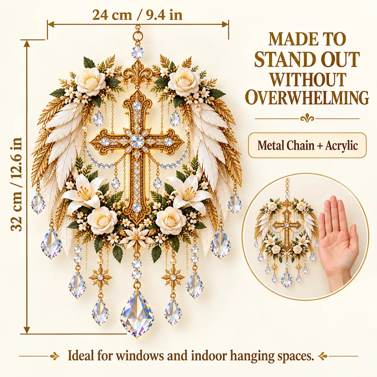 ✝️ Last Day 70% OFF – Christian Crystal Suncatcher | 5 Faith-Inspired Window Designs with Cascading Rainbow Crystals ✨