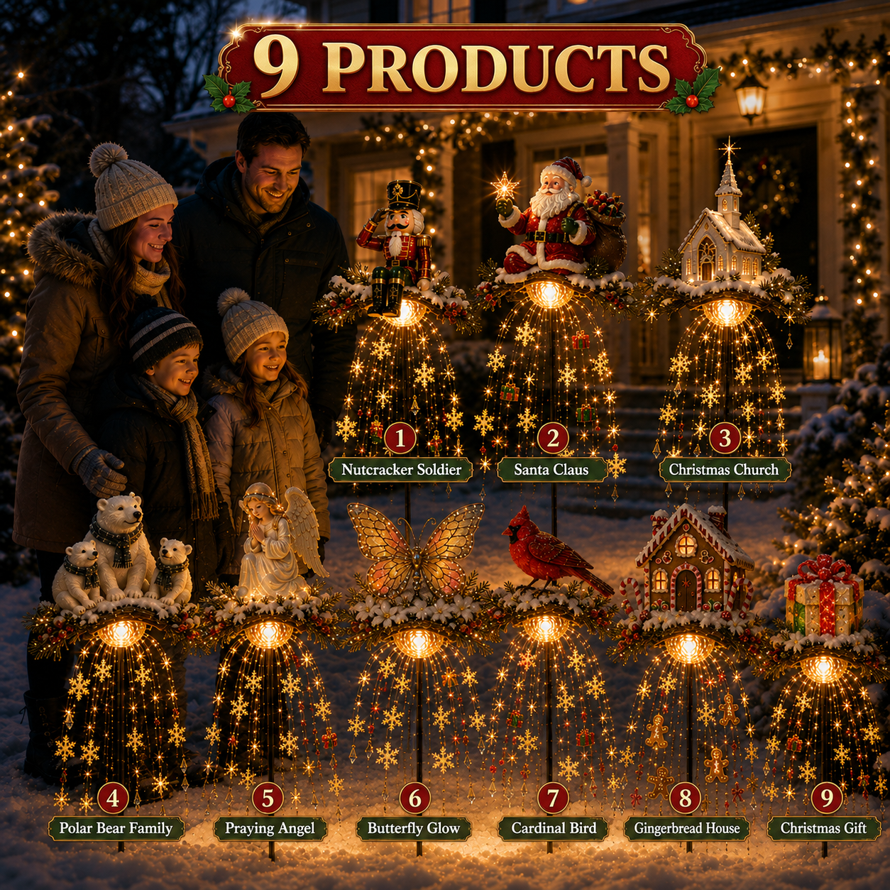 ❤️Last Day70% OFF- Cardinal Memory Fountain – Lighted Christmas Remembrance Garden Decor