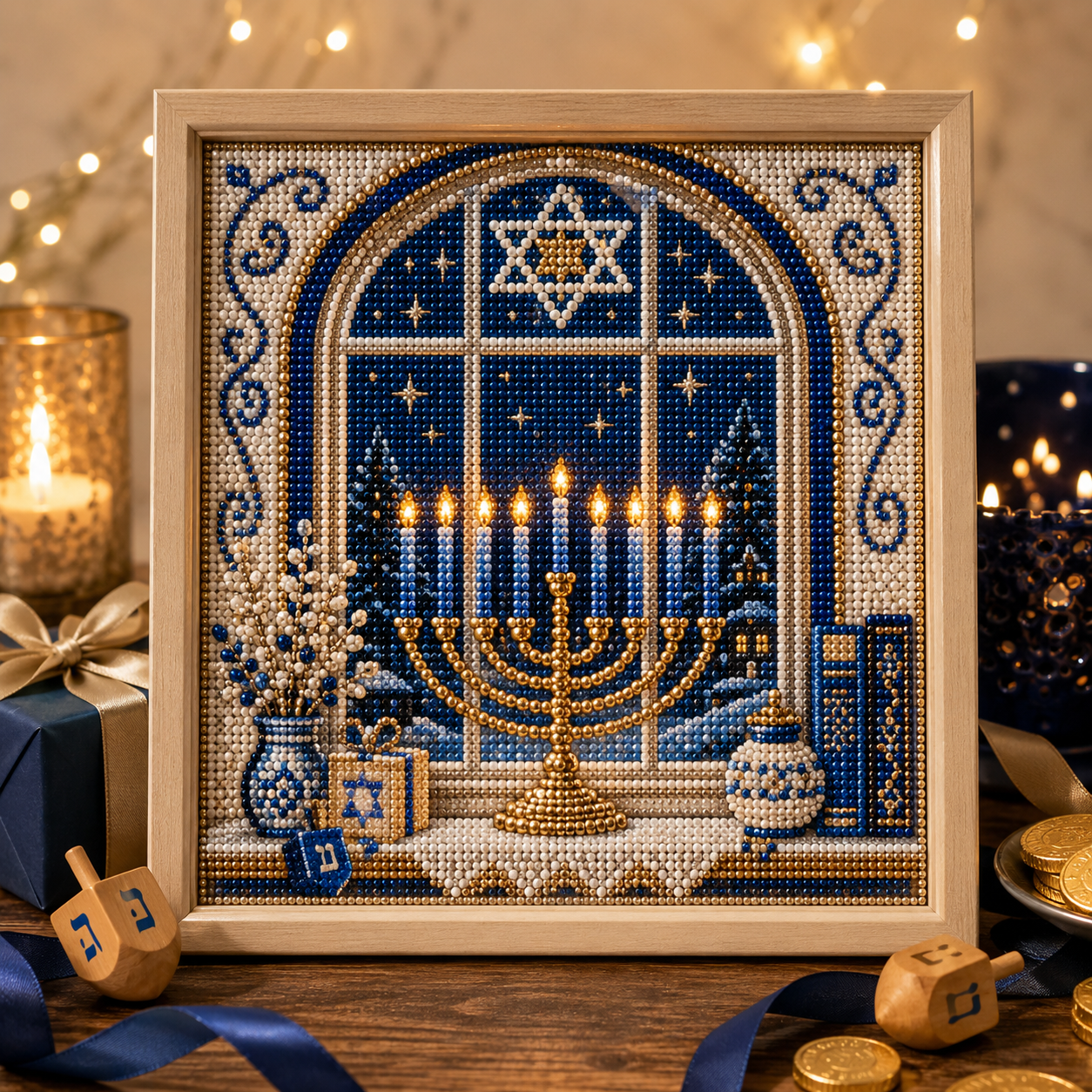 🎁 Last Day70% OFF-DIY Hanukkah Pearl Art Kit ✨