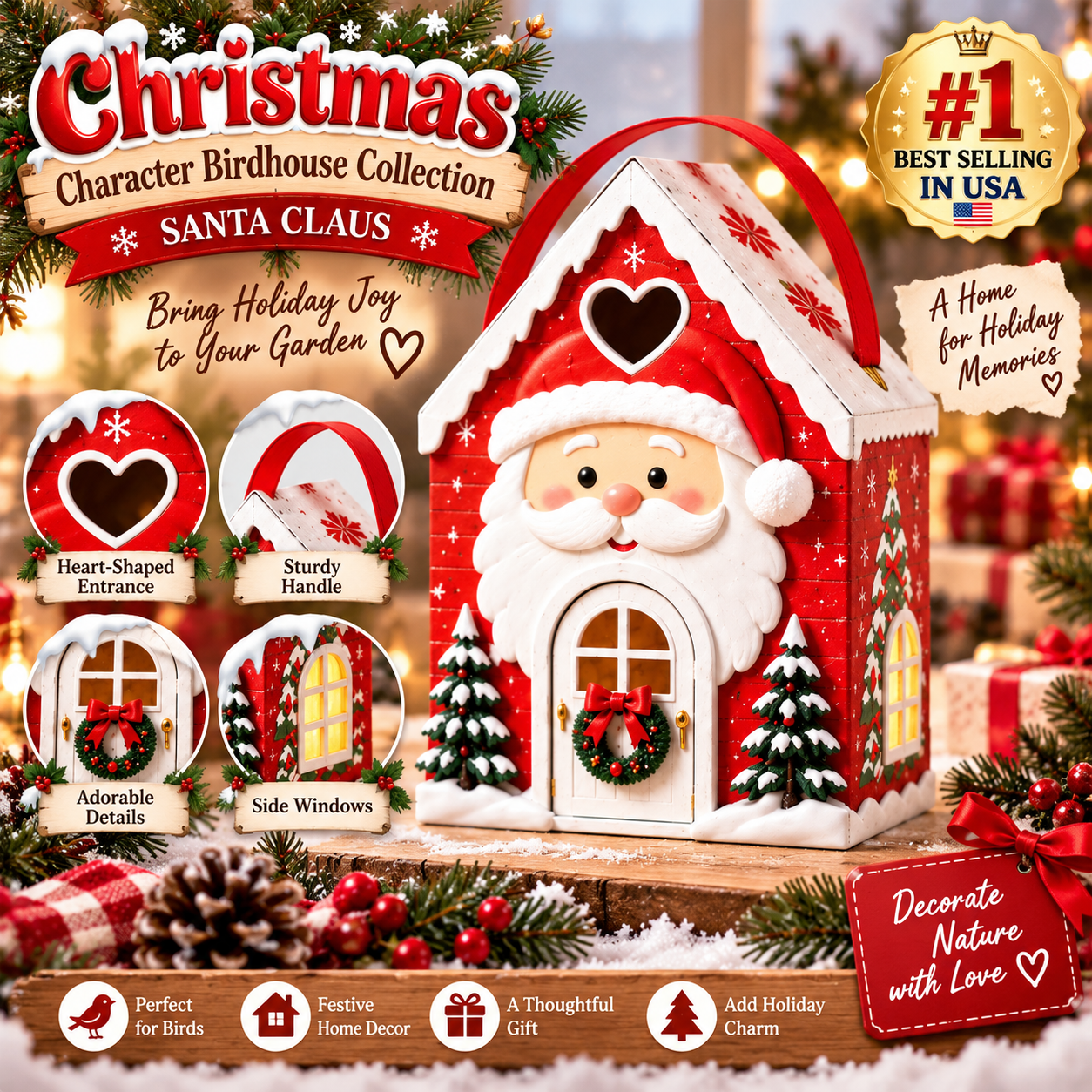 🏠🎄 Christmas Cottage Handle Gift Box — 5 Festive Designs, House‑Shaped Packaging with Carry Handle