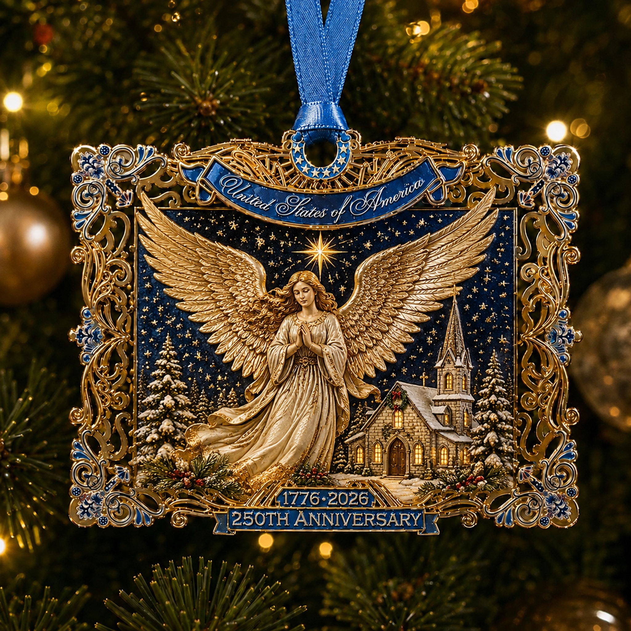 ❤️Last Day70% OFF-250th Anniversary Christmas Ornament 2026 – USA Heritage Santa Sleigh Collectible | Limited-Edition Patriotic Holiday Tree Decor