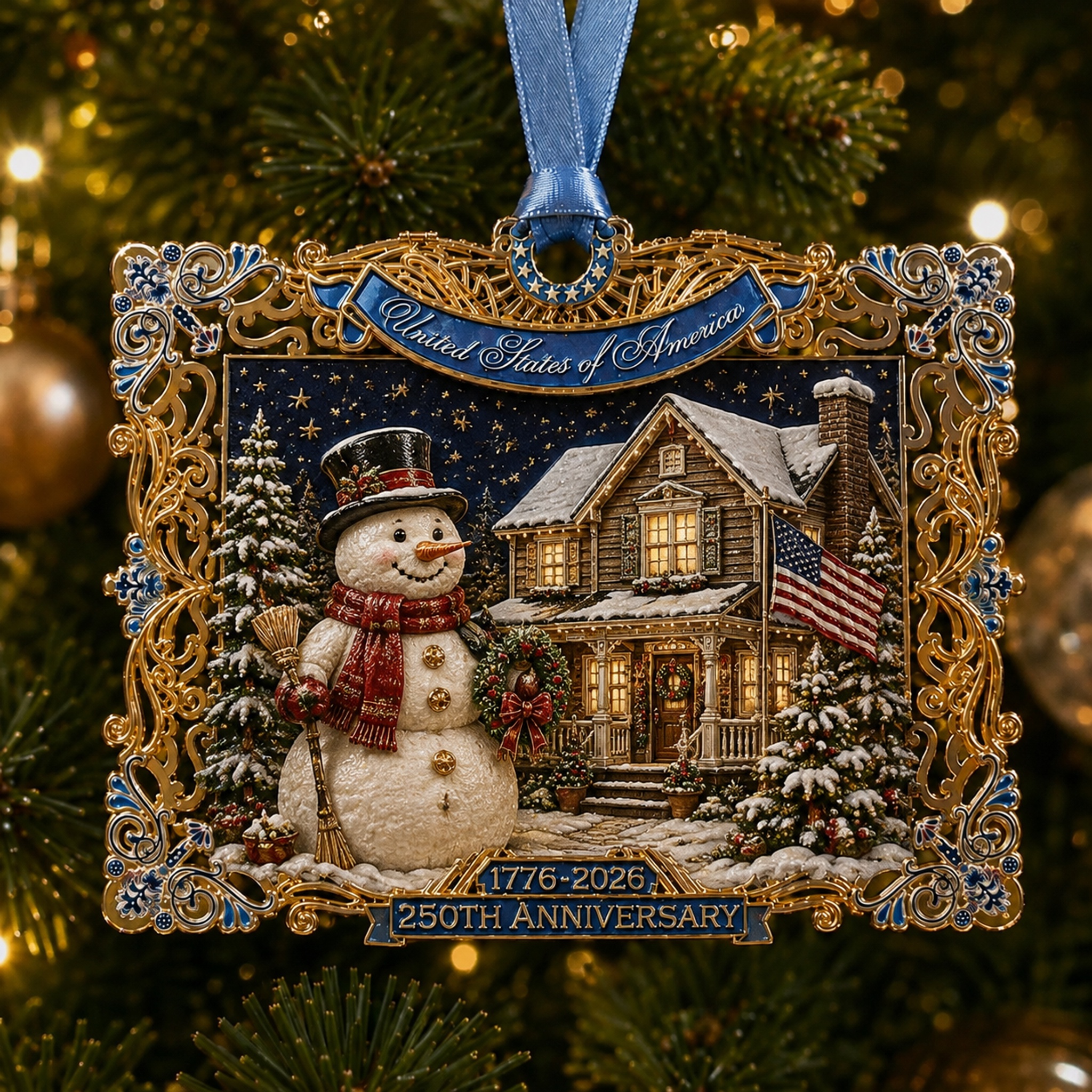 ❤️Last Day70% OFF-250th Anniversary Christmas Ornament 2026 – USA Heritage Santa Sleigh Collectible | Limited-Edition Patriotic Holiday Tree Decor