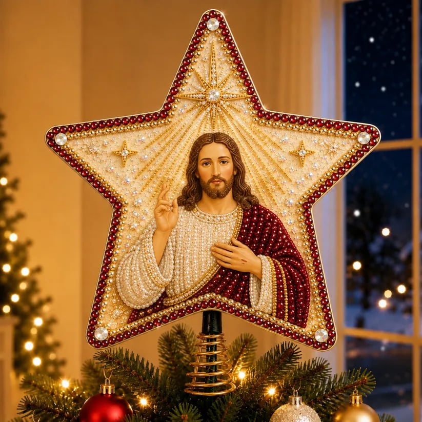 ⭐ Pearl Diamond Art Christmas Tree Topper Kit