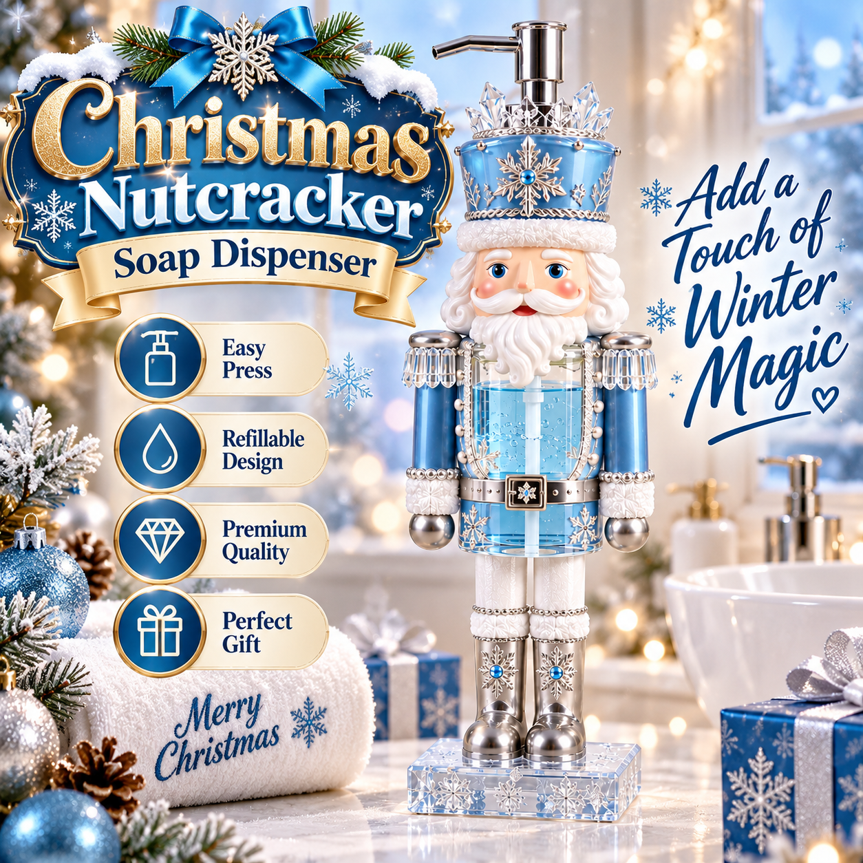 🎄 Christmas Nutcracker Soap Dispenser