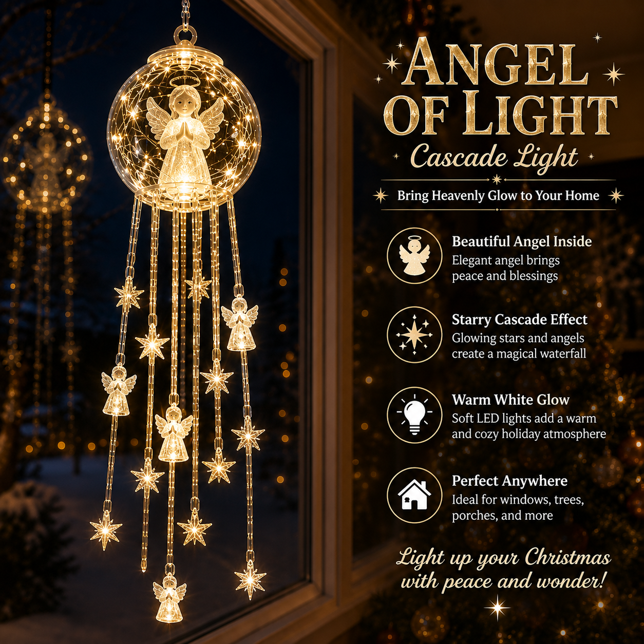❄️Last Day70% OFF-Winter Magic Snowflake Cascade – LED Hanging Christmas Ornament