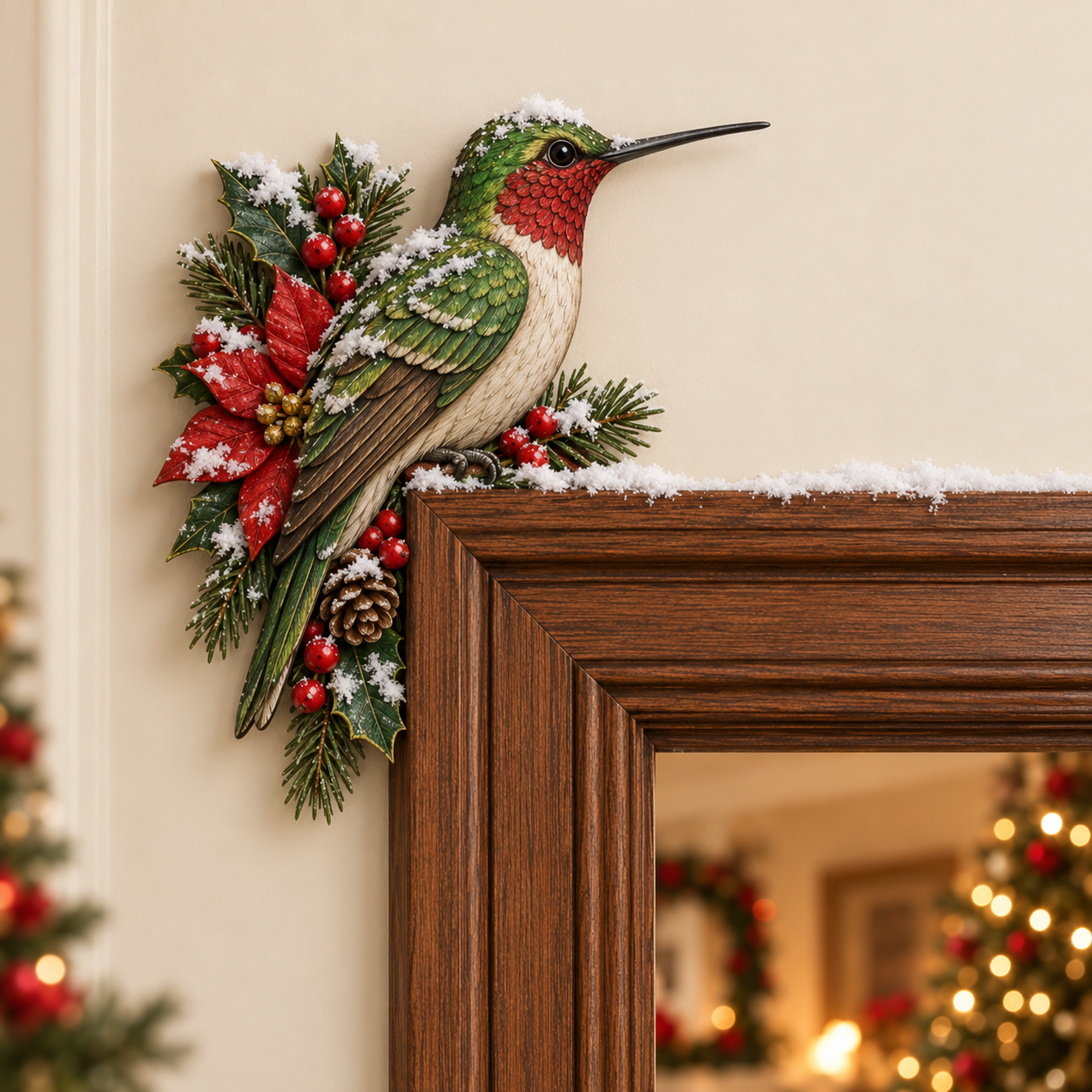 🎄 Winter Birds Christmas Door Topper