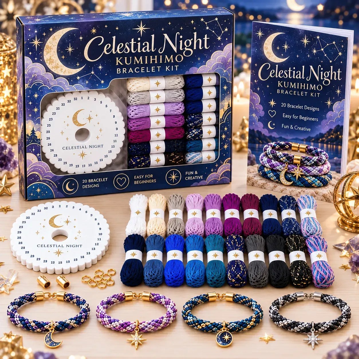 ✨Beginners Friendily🌸Cottage Garden Kumihimo Bracelet Making Kit – DIY Braided Friendship Bracelets & Creative Gift Set