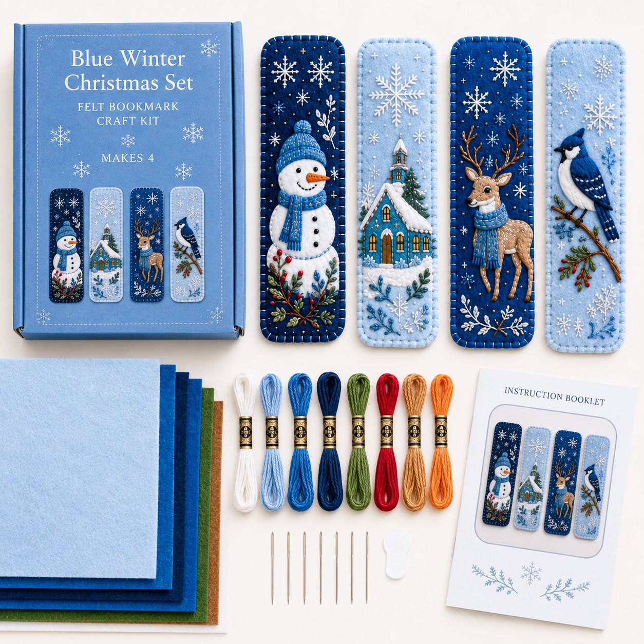 🎄 🔥 Last Day70% OFF-DIY Felt Embroidery Bookmark Kit(4PCS)