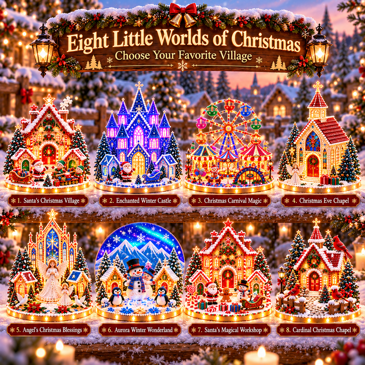 🔥 Last Day 70% OFF –✨Magical Christmas Village – DIY Rhinestone Set for Festive Table Decor