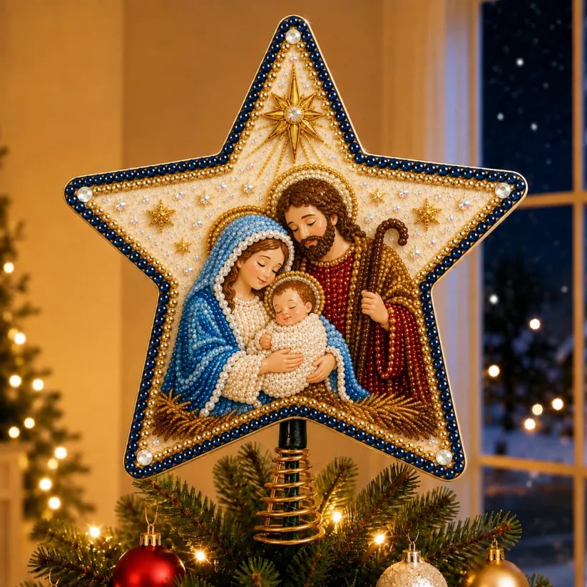 ⭐ Pearl Diamond Art Christmas Tree Topper Kit