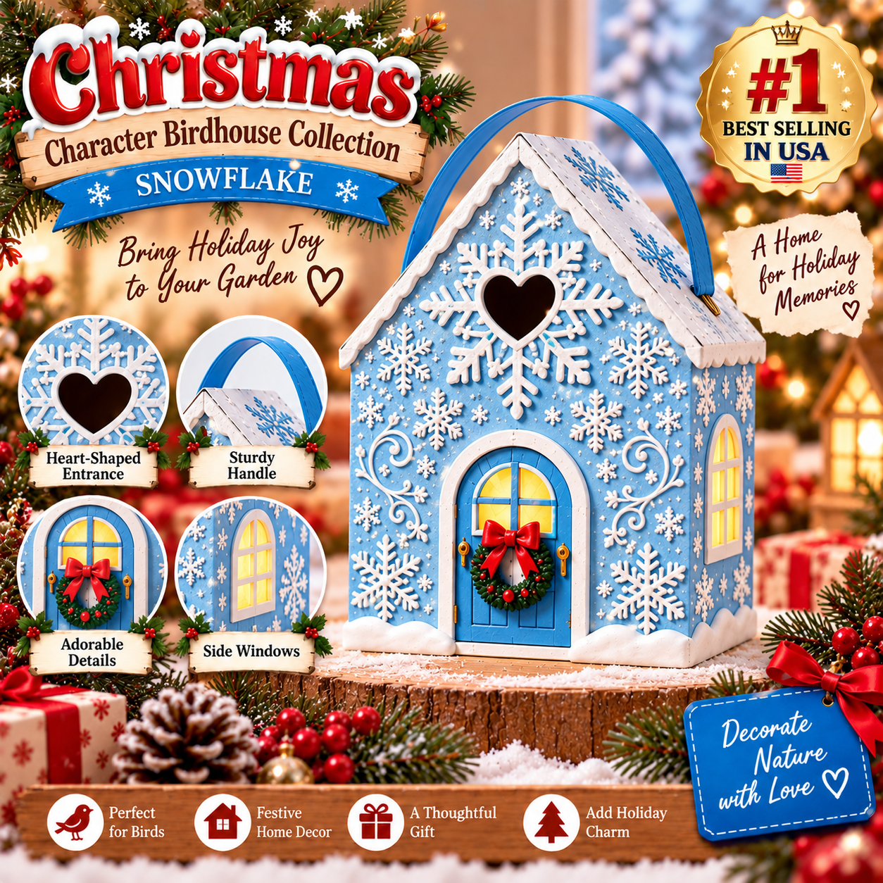 🏠🎄 Christmas Cottage Handle Gift Box — 5 Festive Designs, House‑Shaped Packaging with Carry Handle