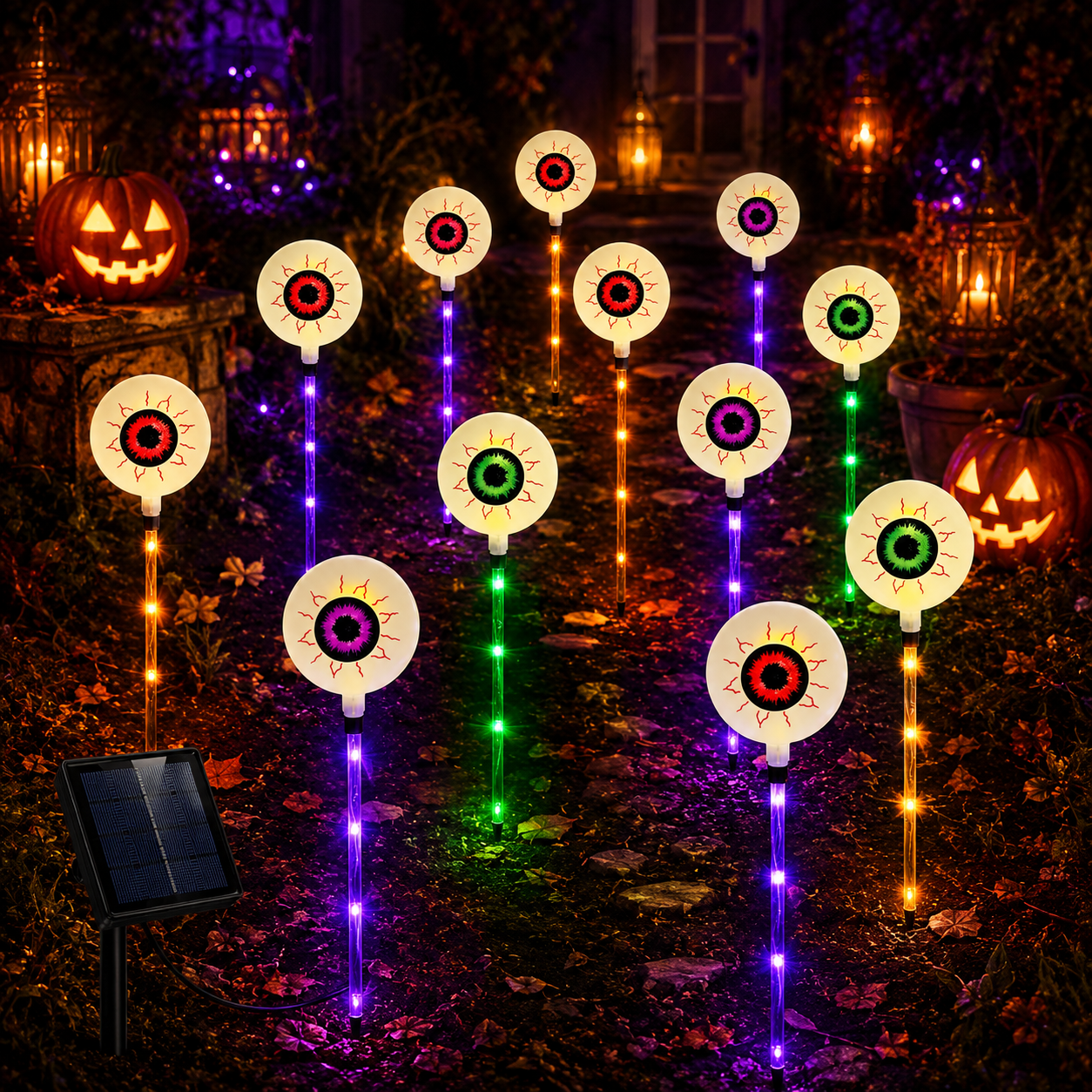 Halloween Solar Path Lights Set, 6-Piece Outdoor
