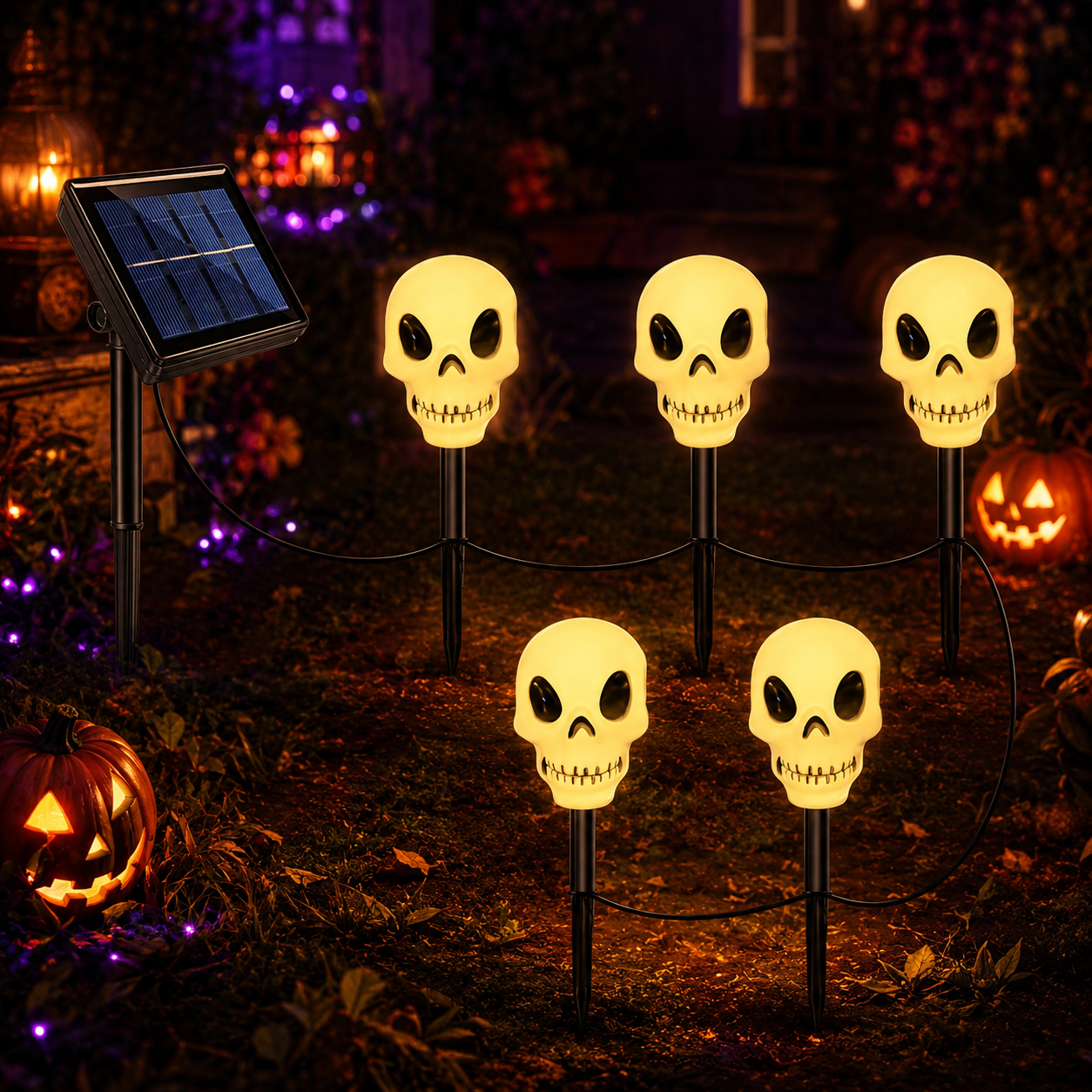 Halloween Solar Path Lights Set, 6-Piece Outdoor