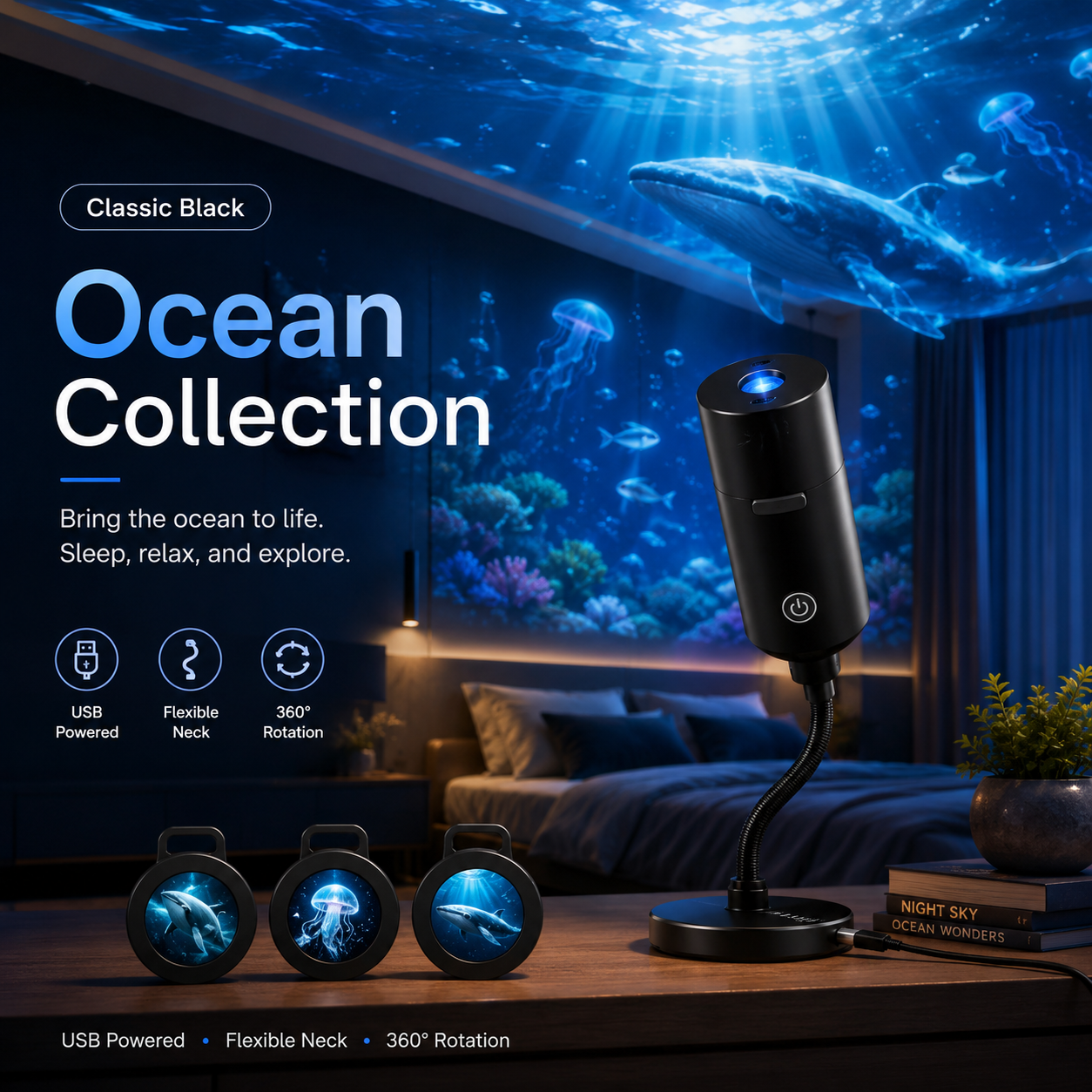 🔥 Last Day 57% OFF 🌌 HD Smart 5D Holographic Night Light Projector