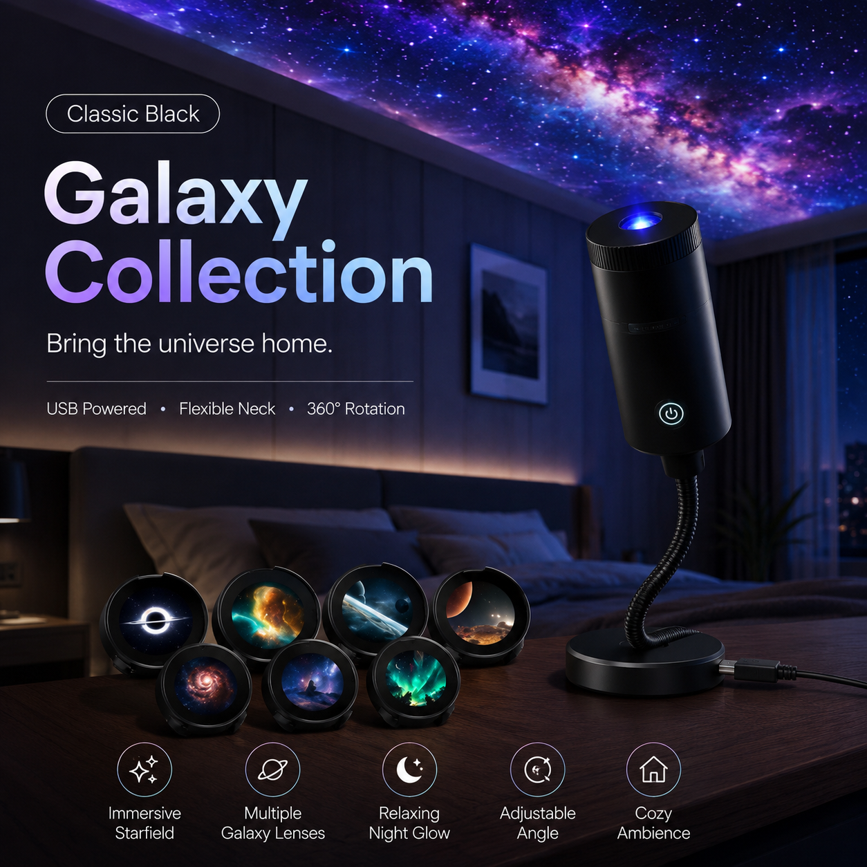 🔥 Last Day 57% OFF 🌌 HD Smart 5D Holographic Night Light Projector