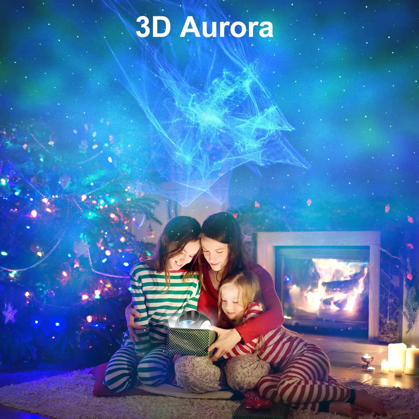 Star Projector Galaxy Light 3D Aurora Night Sky Projector, 4 In 1 Multifunction With Remote