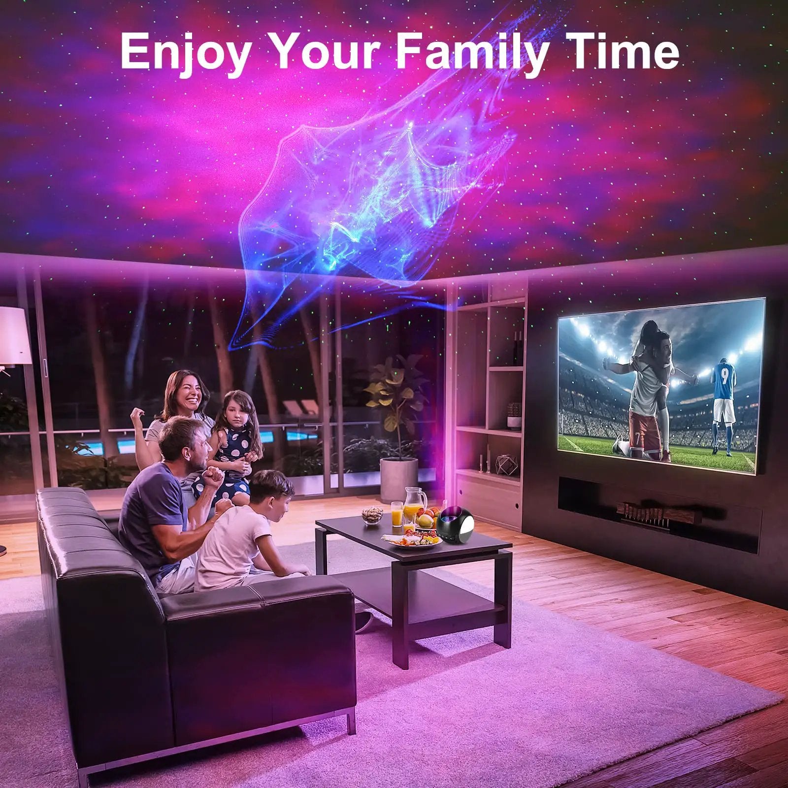 Star Projector Galaxy Light 3D Aurora Night Sky Projector, 4 In 1 Multifunction With Remote