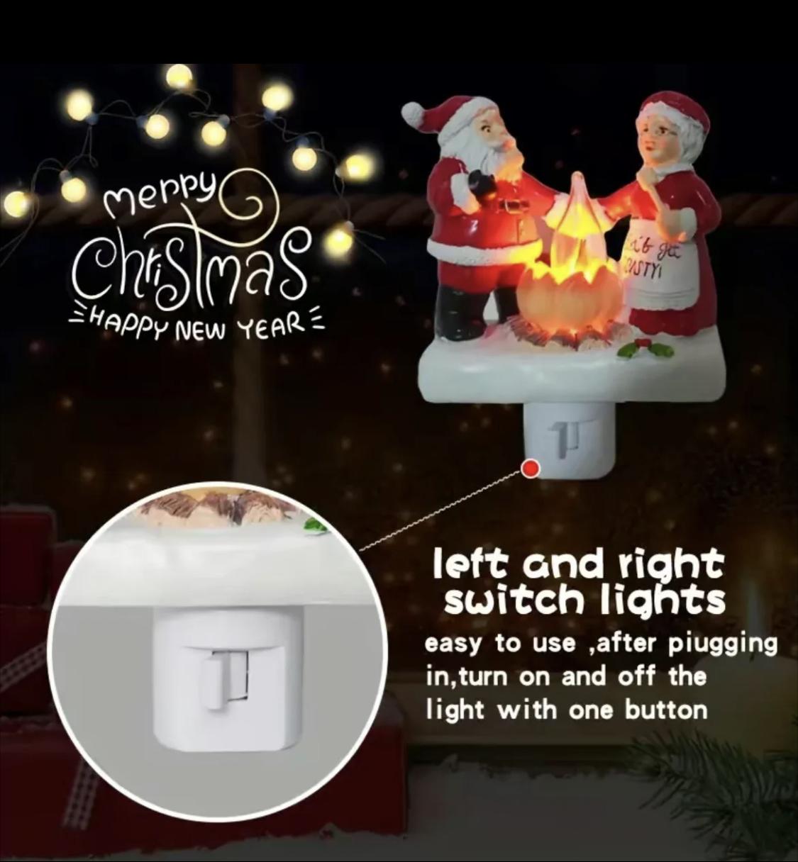 3D LED Santa Claus Campfire Night Light - Warm White Compact Indoor Decorative Light with Realistic Flickering, Funny Halloween & Christmas Themed Decor, 2027 Design Home Festive Supply, Funny Halloween Nightlight