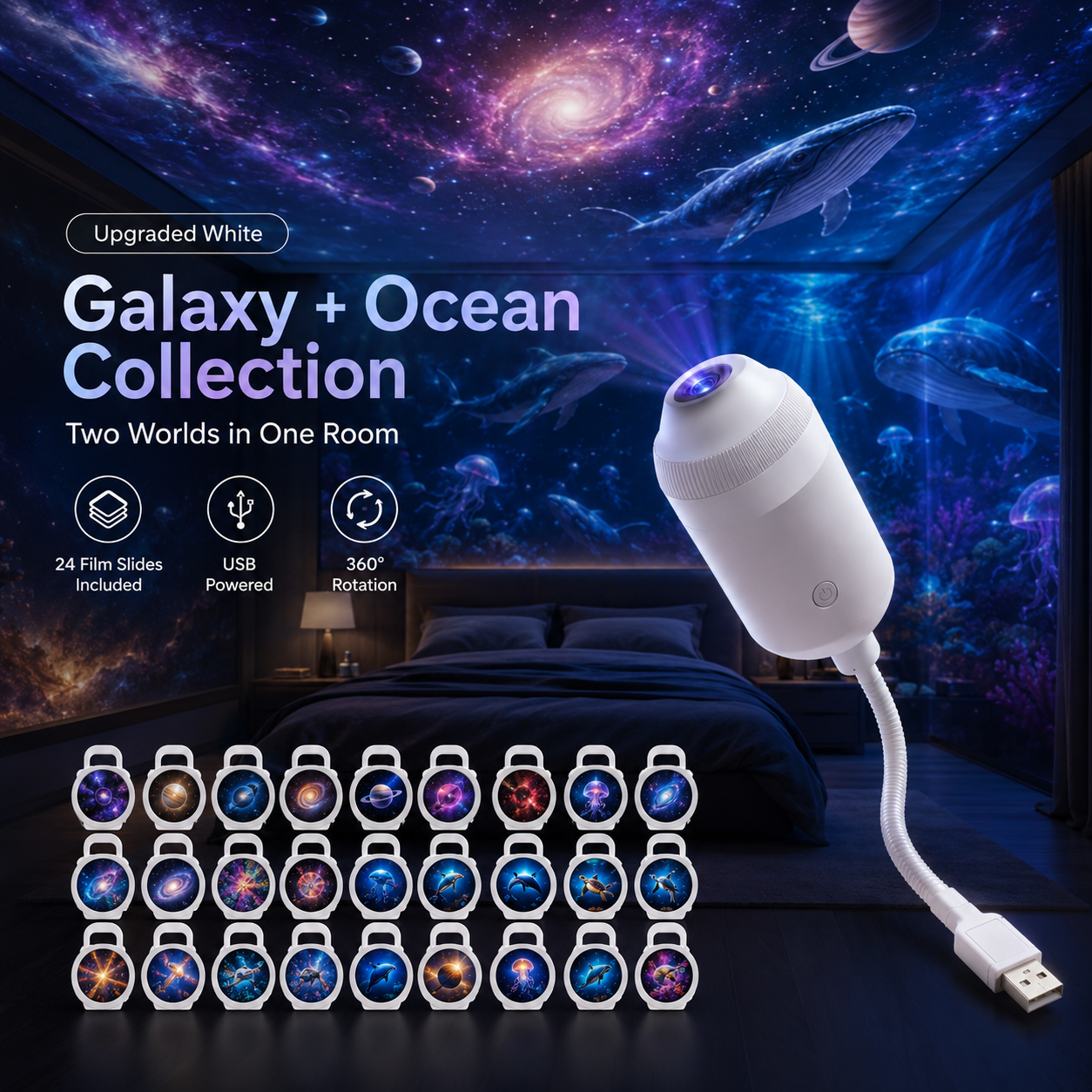 🔥 Last Day 57% OFF 🌌 HD Smart 5D Holographic Night Light Projector