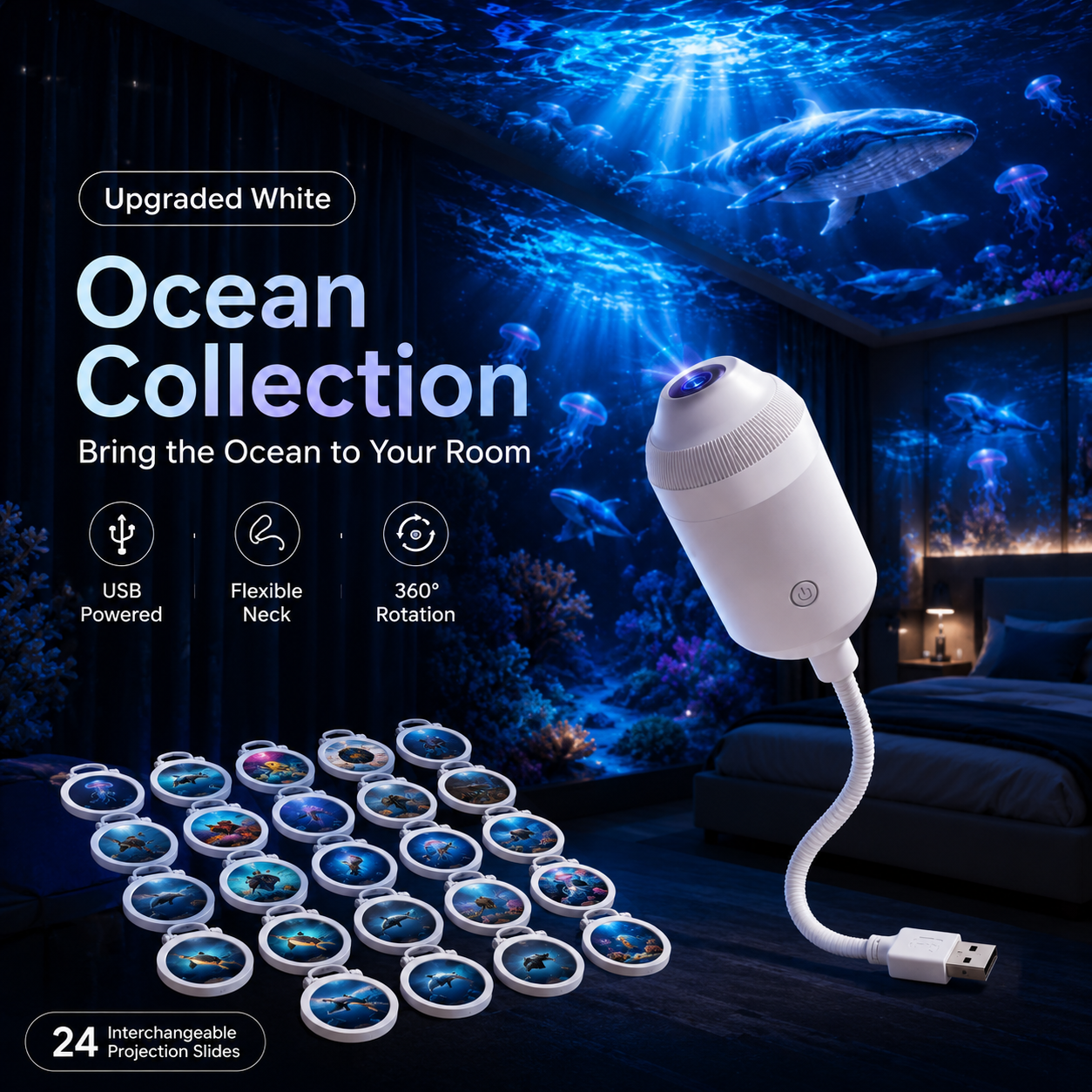🔥 Last Day 57% OFF 🌌 HD Smart 5D Holographic Night Light Projector