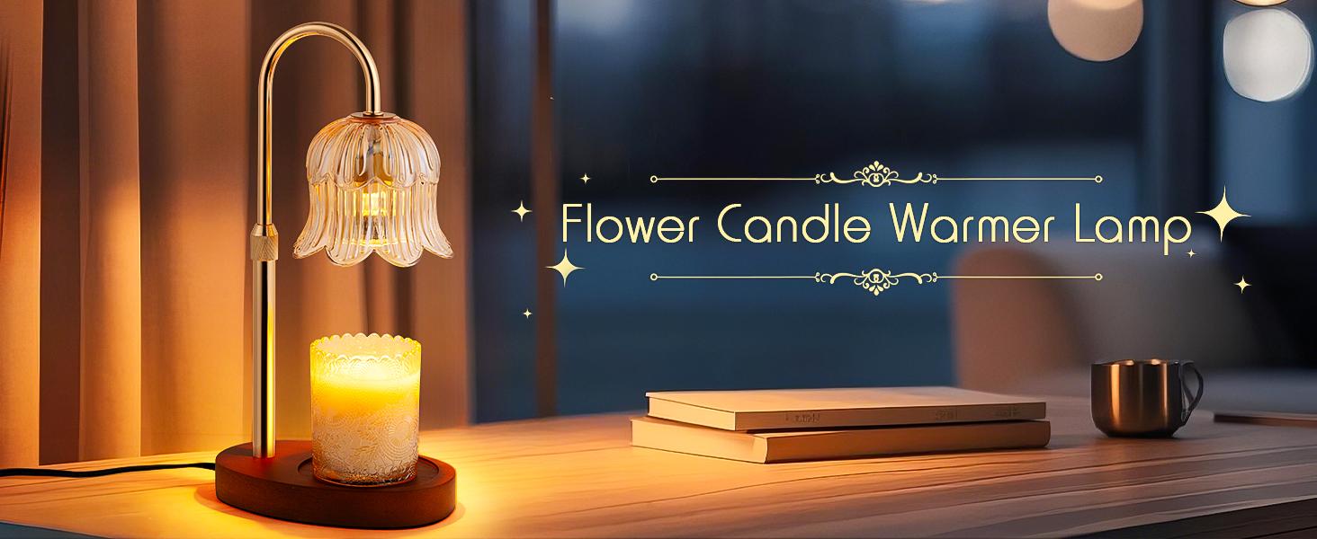 Flower-shaped candle warm light strip with timer function: aromatherapy candle heating light, unique glass lamp, adjustable height, suitable for bedroom decor; birthday gift, gifts for her and him, TikTok store spring/summer celebrations Home Decoration