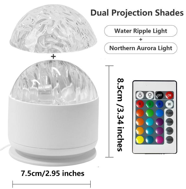 2 Scene -Ocean Wave & 3D Water RippleProjector Light-EasterEggLight 16-Color Round Lamp withControl, Relaxation & Romantic Night Ambience BackToSchool