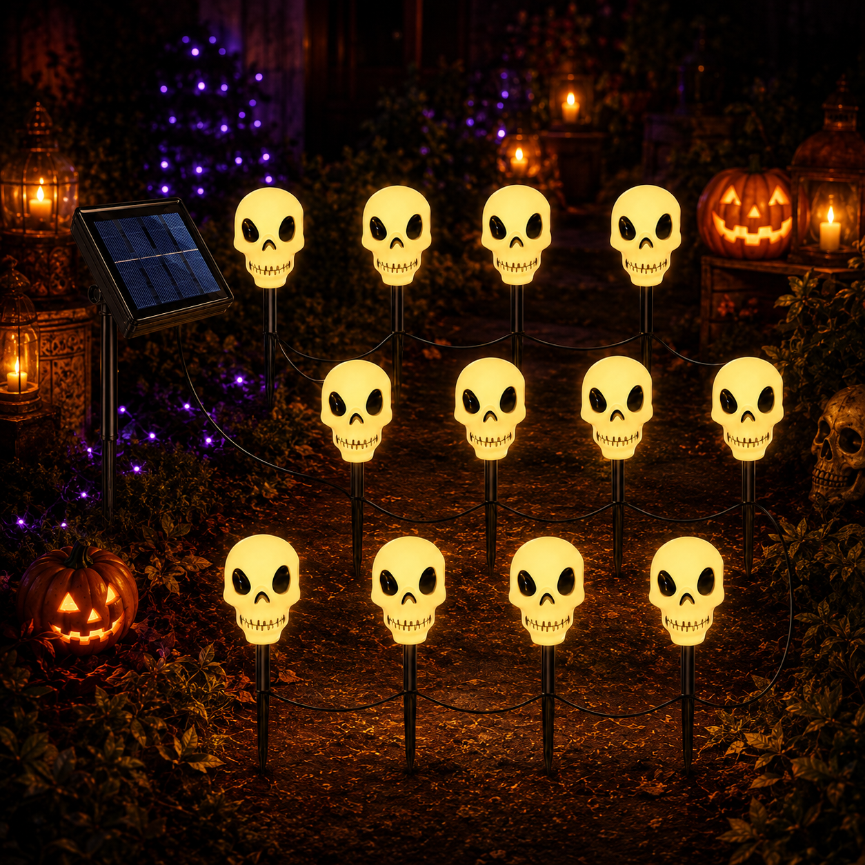 Halloween Solar Path Lights Set, 6-Piece Outdoor