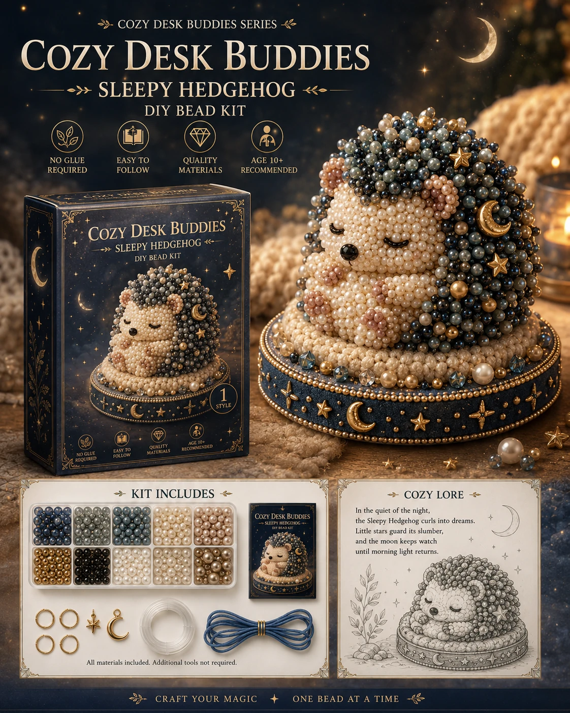 🧵 Cozy Desk Buddies DIY Bead Kit | Handmade Mini Desk Companion