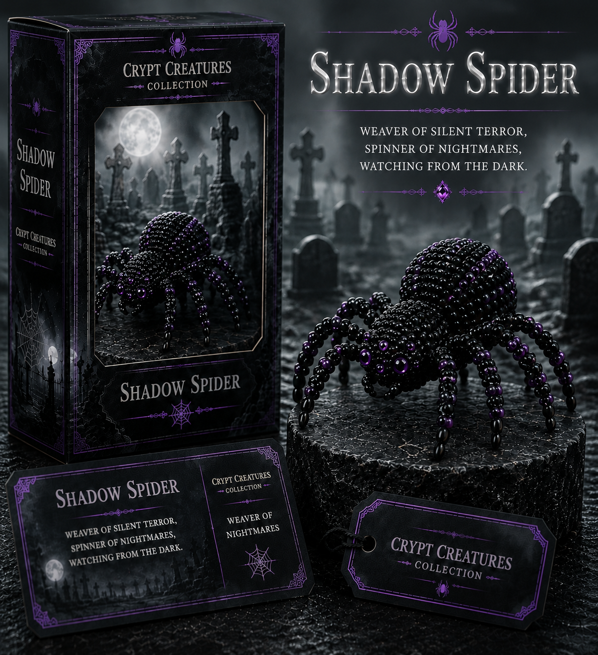 🔥LAST DAY：BUY 3 GET 1 FREE 🐈‍⬛ Create Your Own Crypt Creatures – 12 Dark Fantasy Collectibles!