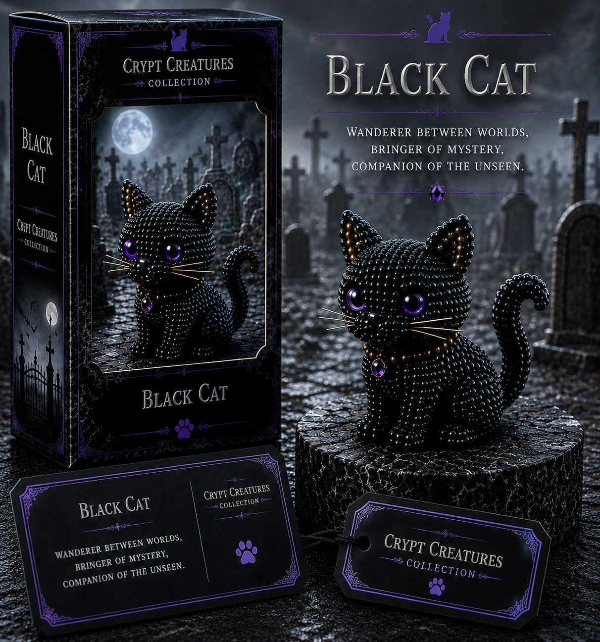 🔥LAST DAY：BUY 3 GET 1 FREE 🐈‍⬛ Create Your Own Crypt Creatures – 12 Dark Fantasy Collectibles!