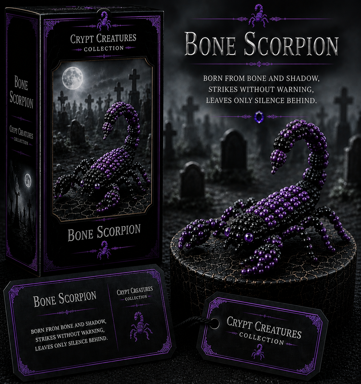🔥LAST DAY：BUY 3 GET 1 FREE 🐈‍⬛ Create Your Own Crypt Creatures – 12 Dark Fantasy Collectibles!