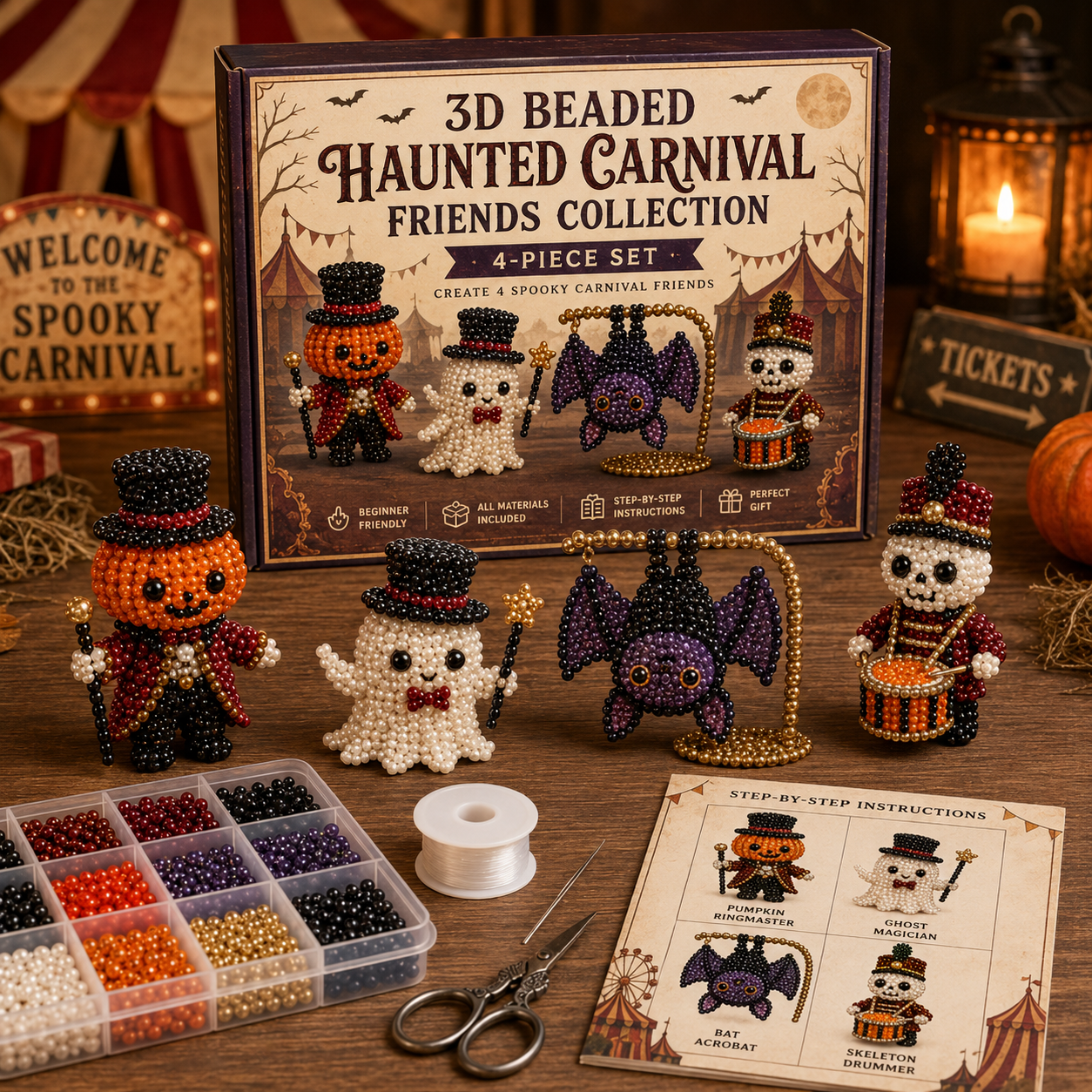 ⚡ LAST CHANCE! 60% OFF ENDS TONIGHT 🎃Halloween Beaded Craft Friends Kit