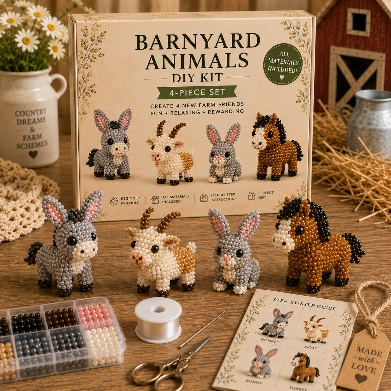 Barnyard Animals Beaded DIY Kit