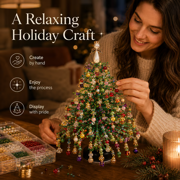🔥Limited time 70% OFF -🎄✨ DIY Beaded Christmas Tree Kit – 🎅Create Your Own Sparkling Holiday Decoration