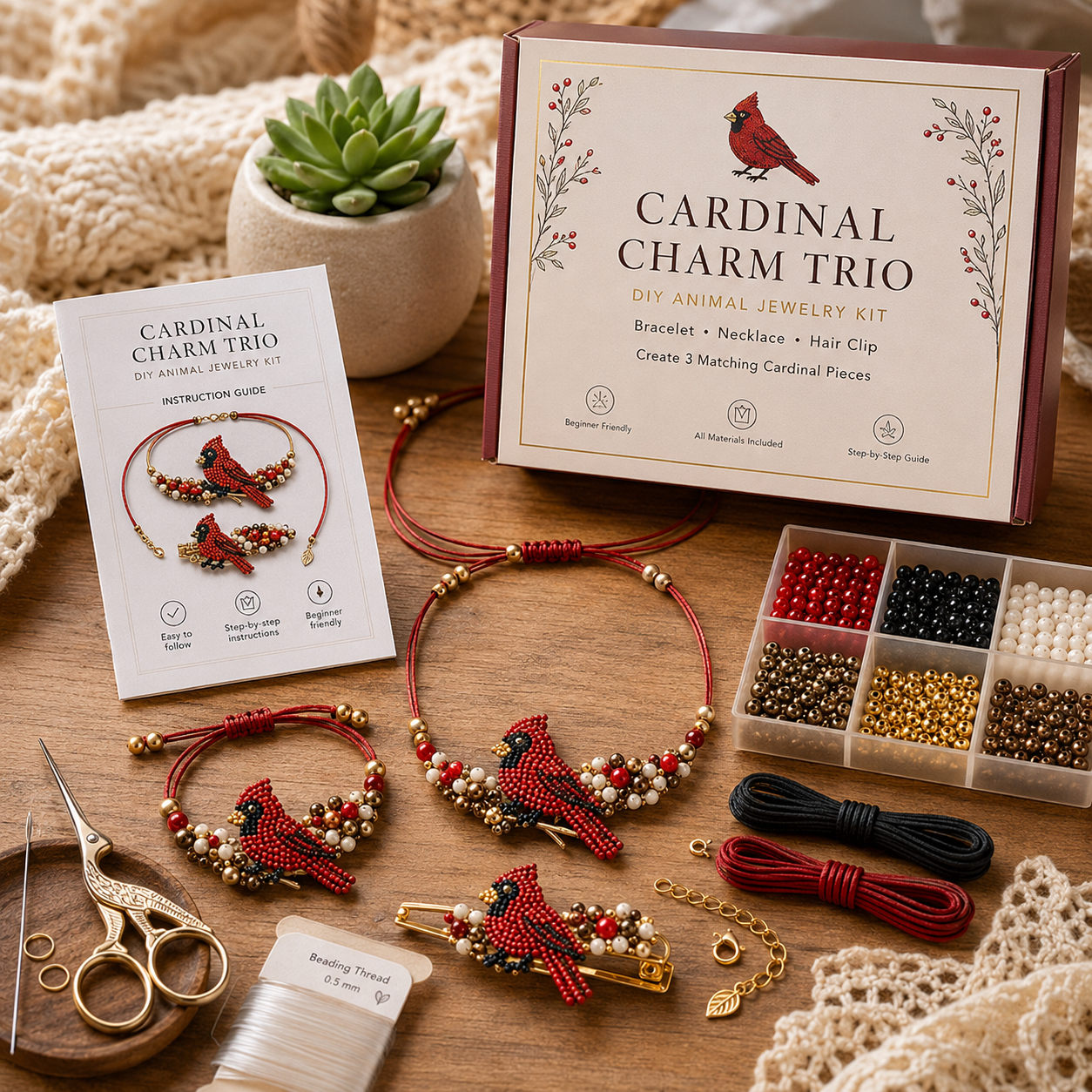 DIY Animal Beaded Jewelry Trio Kit 🧵