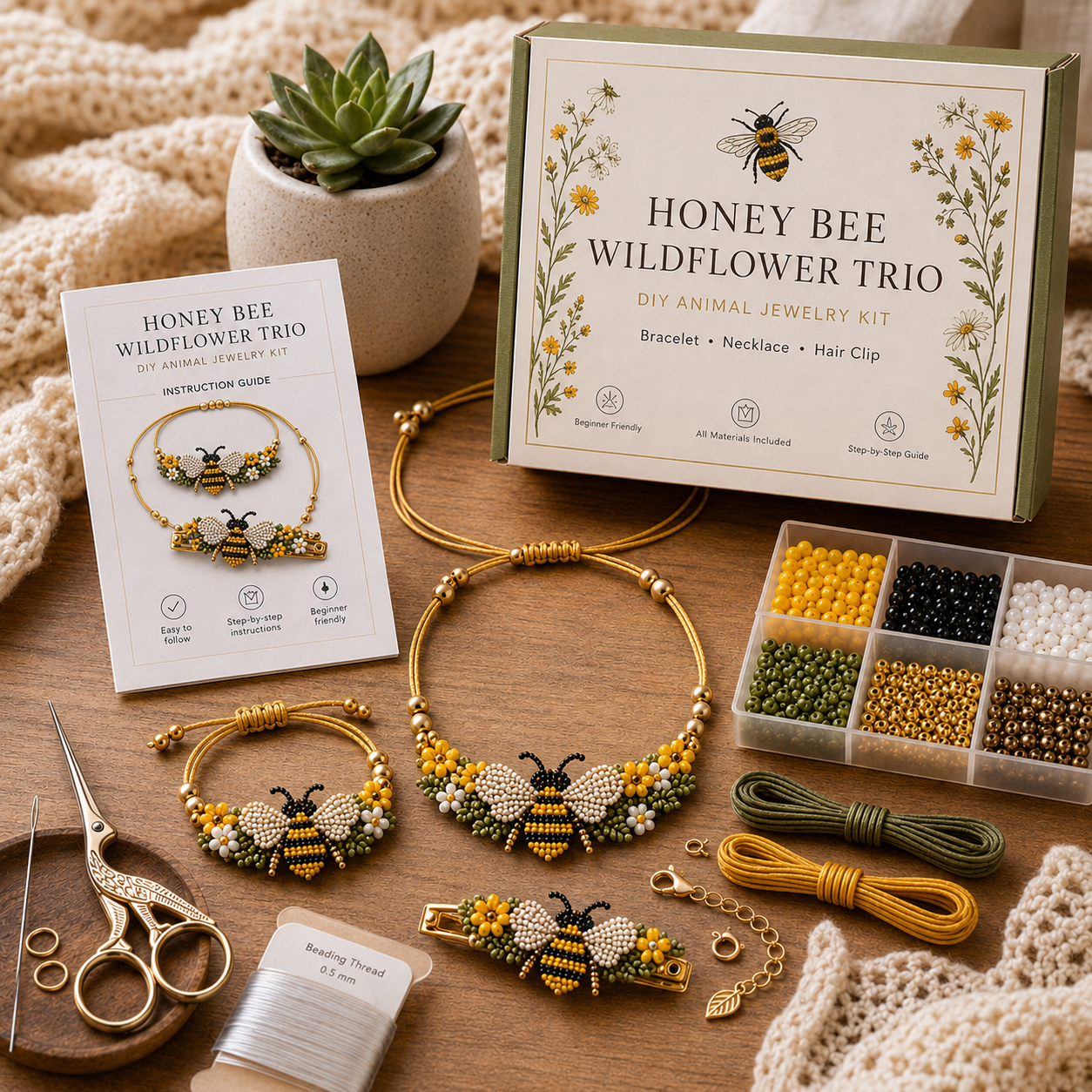 DIY Animal Beaded Jewelry Trio Kit 🧵