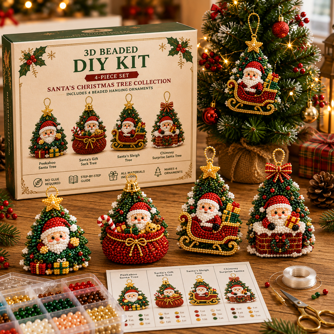 🔥Limited time 70% OFF -🎄 3D Beaded Christmas Tree Ornament DIY Kit (🧘Relaxing & Beginner-Friendly)
