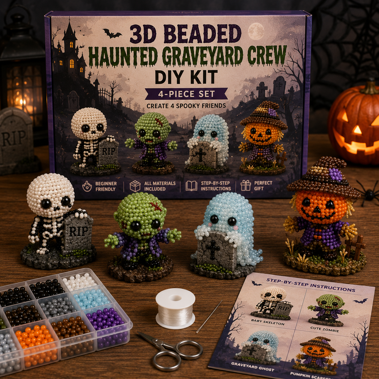 ⚡ LAST CHANCE! 60% OFF ENDS TONIGHT 🎃Halloween Beaded Craft Friends Kit