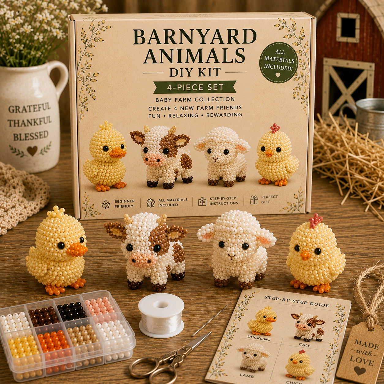 Barnyard Animals Beaded DIY Kit
